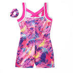 Pink Blaze Print Biketard