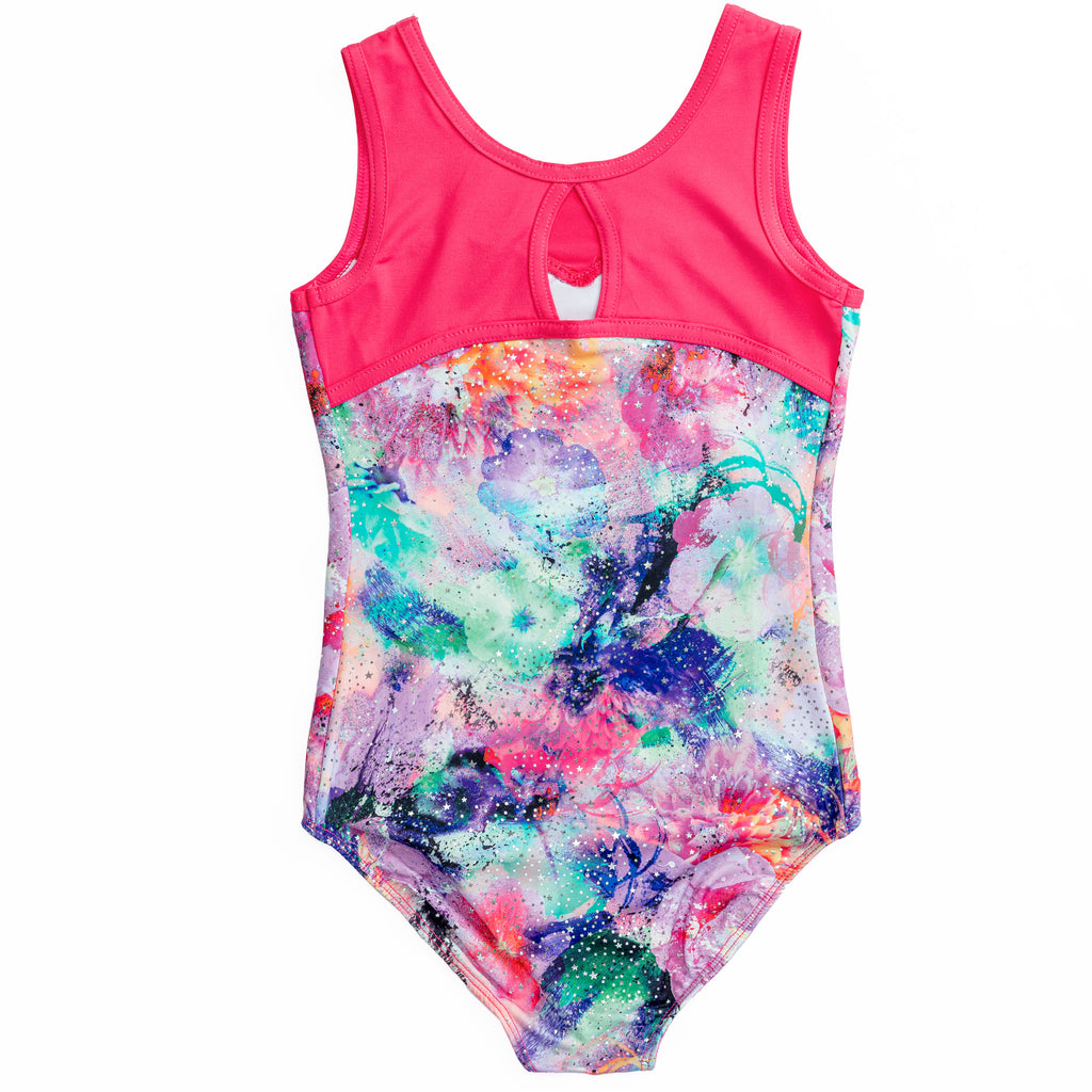 Painted Floral Print Tank Leotard