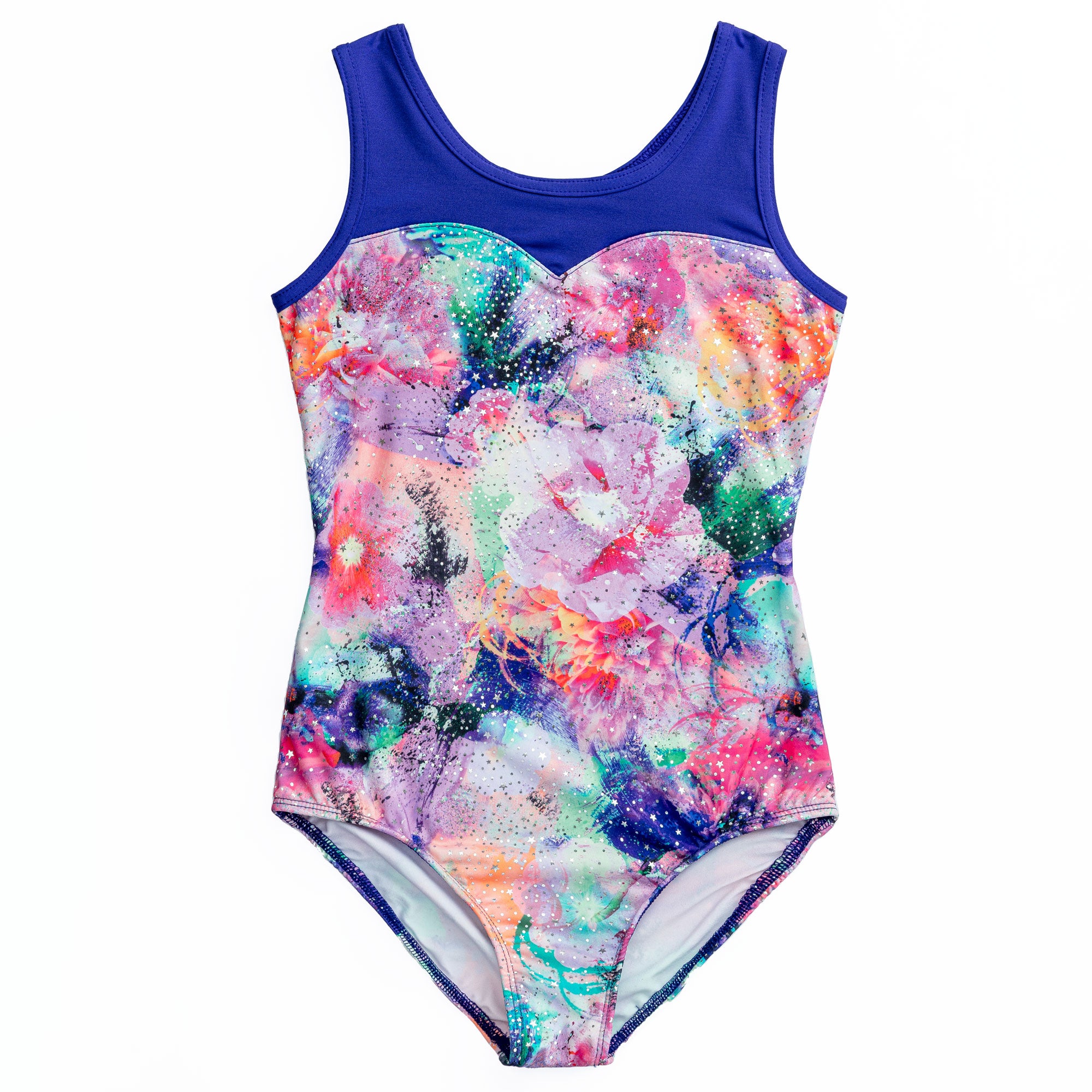 Painted Floral Print Tank Leotard