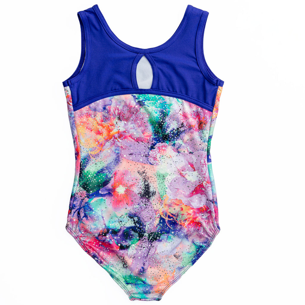 Painted Floral Print Tank Leotard