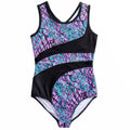 Studded Serpent Print Inset Tank Leotard