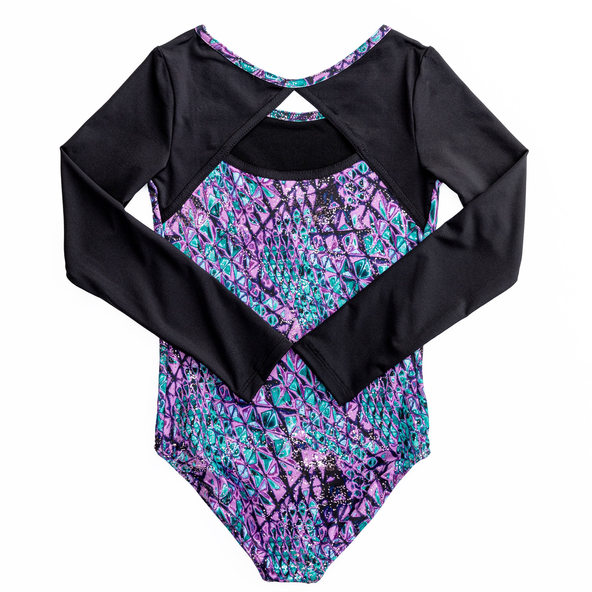 Studded Serpent Print Long Sleeve Leotard
