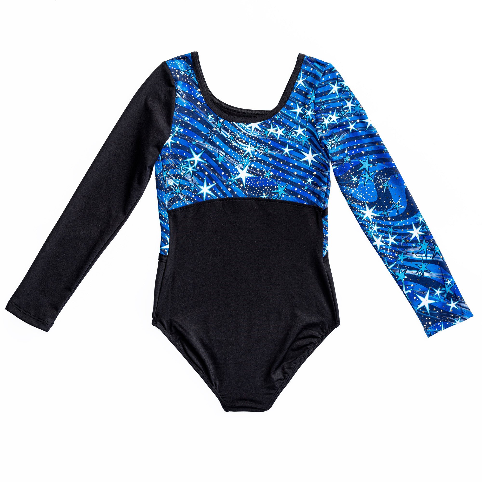 Star Dust Print Long Sleeve Leotard