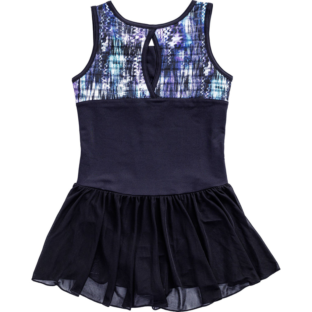 Stripe Mesh Skirted Leotard