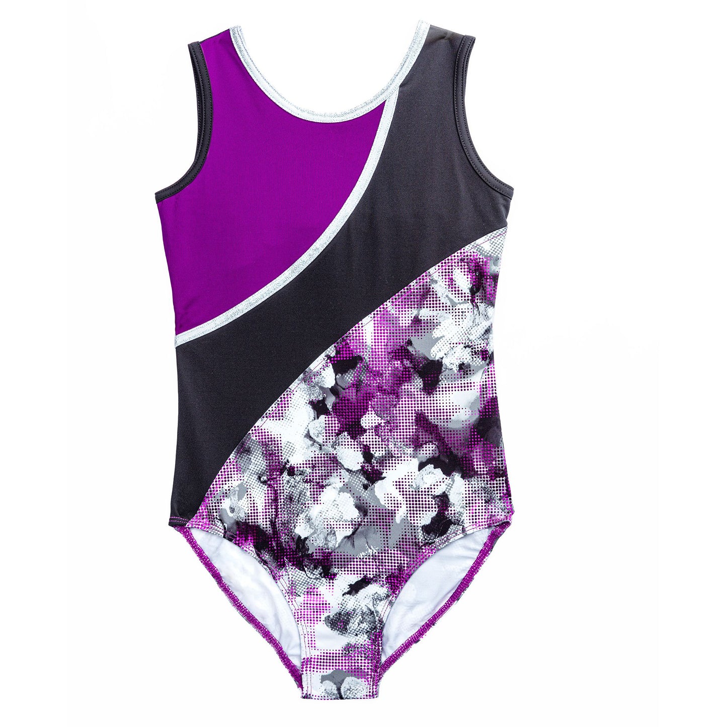 Sleeveless Mesh-Back Fantasia Print Leotard